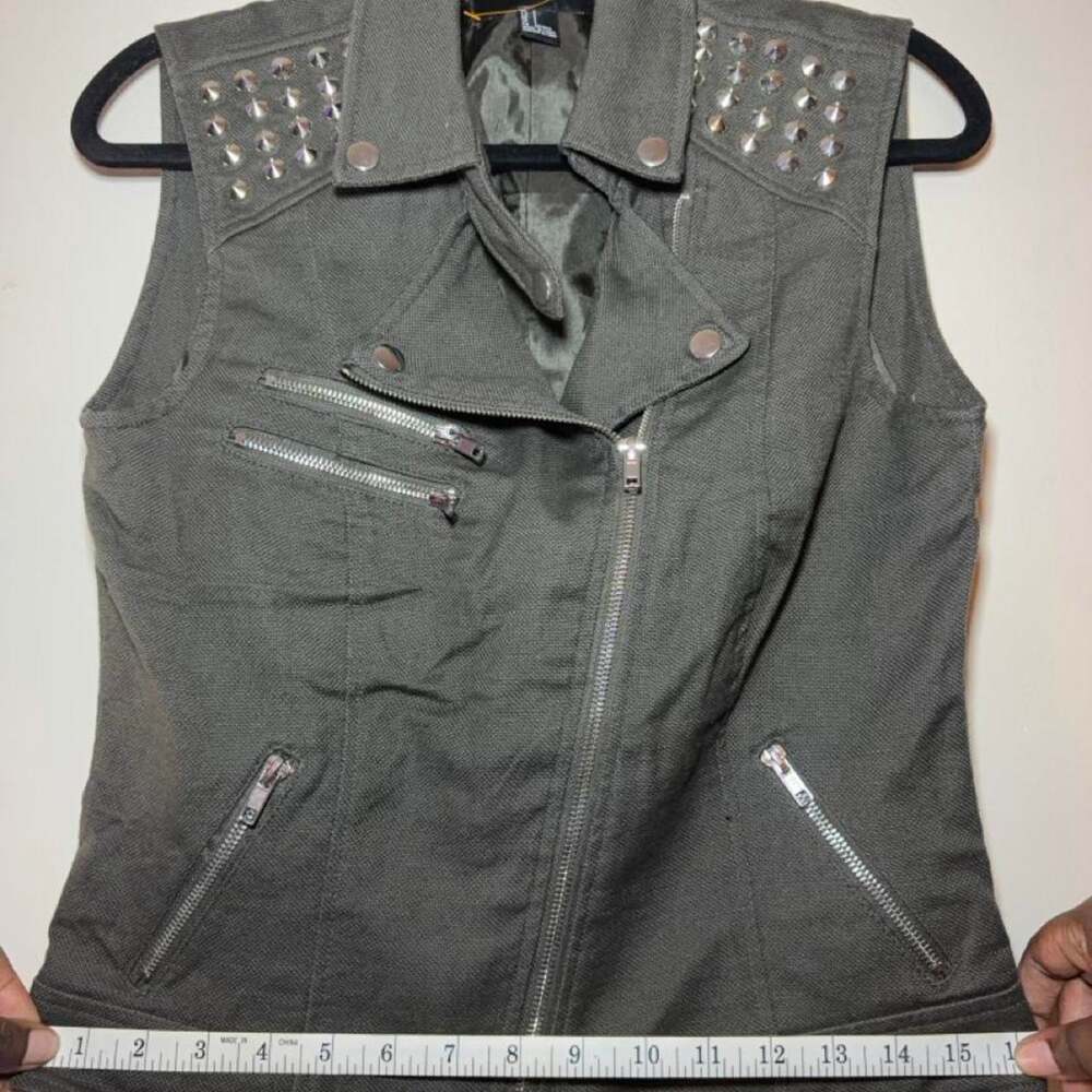 Forever 21 gray studded moto
